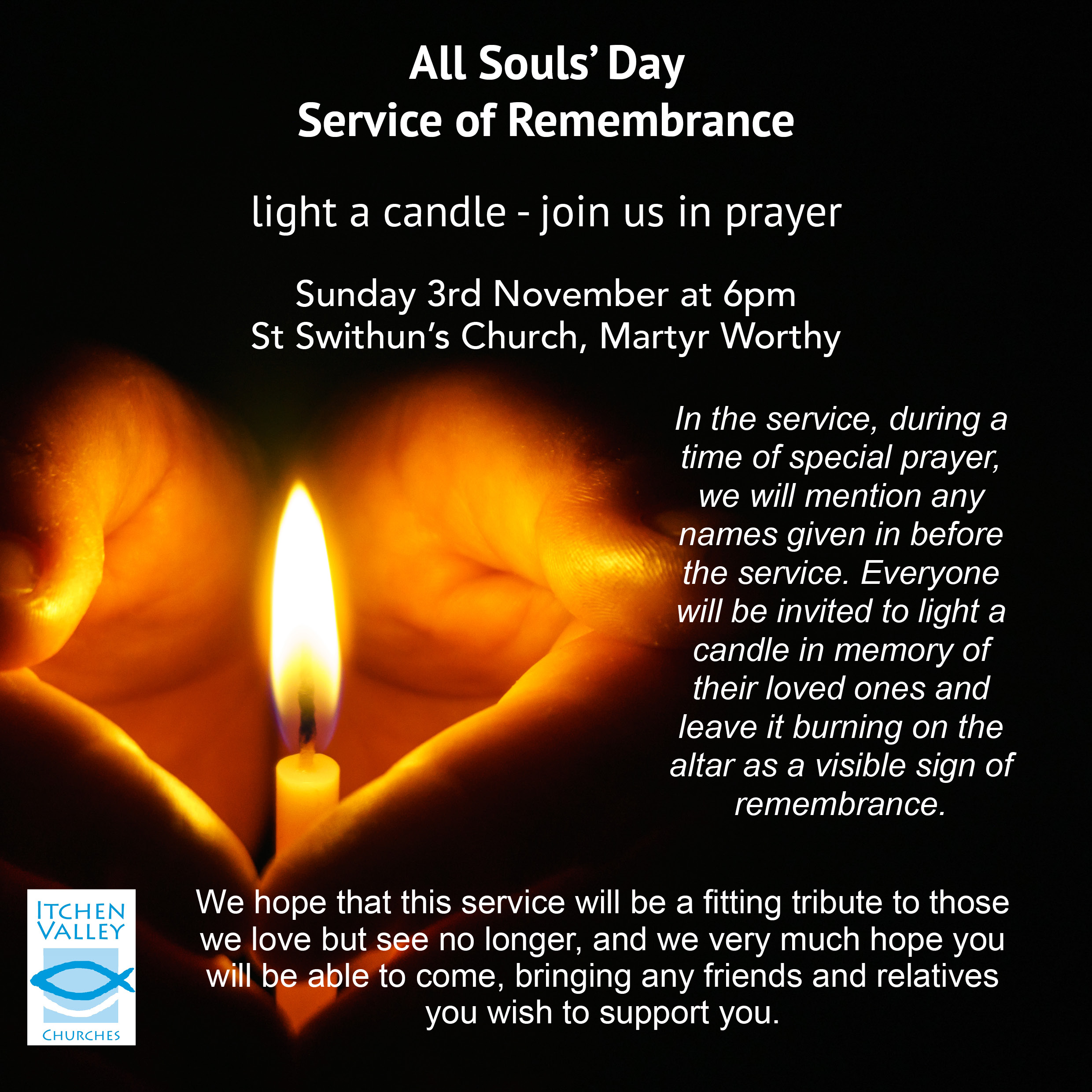 All Souls Service of Remembrance Sunday 3rd November 2019 at 6pm St  Swithun's Martyr Worthy | Itchen Valley Churches, image size:2480x2480